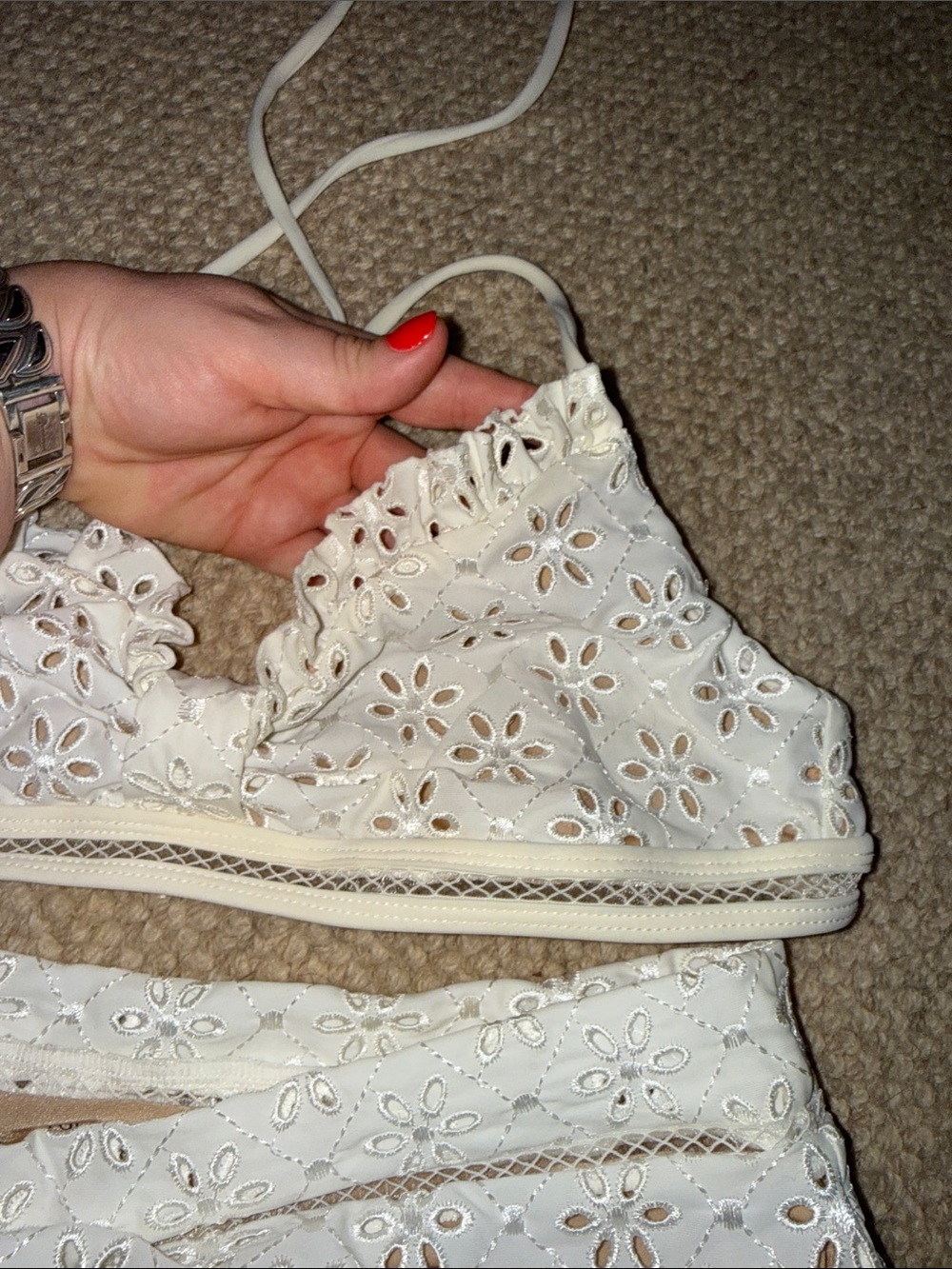 Tularosa White Eyelet Lace Bikini Set - Picture 3 of 5